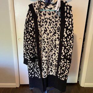 UGG REVERSIBLE FUZZY HOODED CARDIGAN
